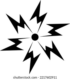 This is an abstract vector graphic design. Designs can be used as design elements for images, logos, clips, icons, and more. This design is radial and has a black color.