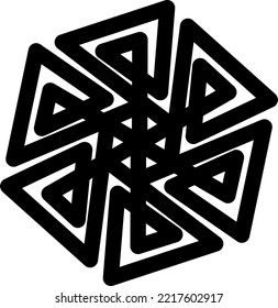 This is an abstract vector graphic design. Designs can be used as design elements for images, logos, clips, icons, and more. This design is radial and has a black color.