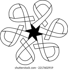 This is an abstract vector graphic design. Designs can be used as design elements for images, logos, clips, icons, and more. This design is radial and has a black color.