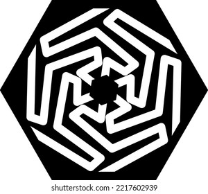 This is an abstract vector graphic design. Designs can be used as design elements for images, logos, clips, icons, and more. This design is radial and has a black color.