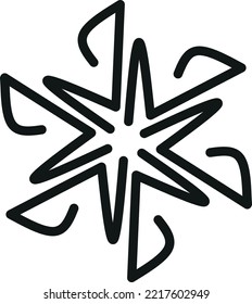 This is an abstract vector graphic design. Designs can be used as design elements for images, logos, clips, icons, and more. This design is radial and has a black color.
