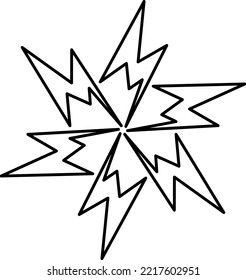 Este es un diseño gráfico vectorial abstracto. Los diseños se pueden utilizar como elementos de diseño para imágenes, logotipos, clips, iconos y más. Este diseño es radial y tiene un color negro.