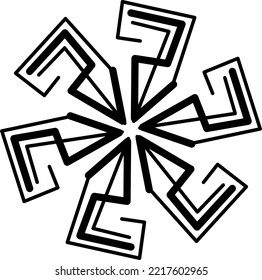 This is an abstract vector graphic design. Designs can be used as design elements for images, logos, clips, icons, and more. This design is radial and has a black color.