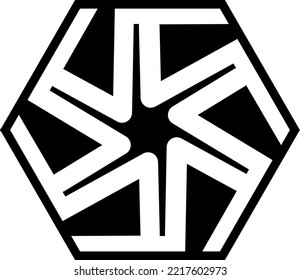 This is an abstract vector graphic design. Designs can be used as design elements for images, logos, clips, icons, and more. This design is radial and has a black color.