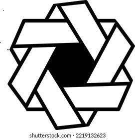 This is an abstract vector graphic design. Designs can be used as design elements for images, logos, clips, icons, and more. This design is radial and has a black color.