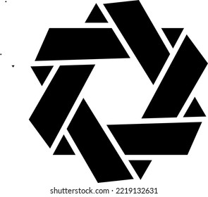 This is an abstract vector graphic design. Designs can be used as design elements for images, logos, clips, icons, and more. This design is radial and has a black color.