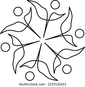 This is an abstract vector graphic design. Designs can be used as design elements for images, logos, clips, icons, and more. This design is radial and has a black color.