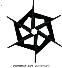 This is an abstract vector graphic design. Designs can be used as design elements for images, logos, clips, icons, and more. This design is radial and has a black color.