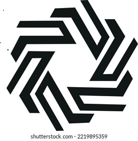 This is an abstract vector graphic design. Designs can be used as design elements for images, logos, clips, icons, and more. This design is radial and has a black color.