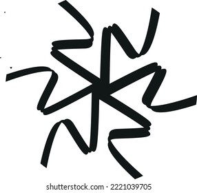 This is an abstract vector graphic design. Designs can be used as design elements for images, logos, clips, icons, and more. This design is radial and has a black color.