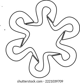 Este es un diseño gráfico vectorial abstracto. Los diseños se pueden utilizar como elementos de diseño para imágenes, logotipos, clips, iconos y más. Este diseño es radial y tiene un color negro.