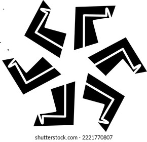 This is an abstract vector graphic design. Designs can be used as design elements for images, logos, clips, icons, and more. This design is radial and has a black color.