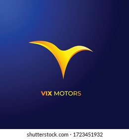 Dies ist ein abstraktes Vektordesign des VIX MOTORS Logos und leicht editierbar. Dieses Design repräsentiert die elegante Automobil- und Autoindustrie-Marke.