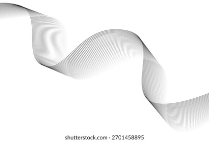 This abstract wavy line art features a striped pattern, creating a dynamic and modern visual effect. It is ideal for various design and decoration purposes.