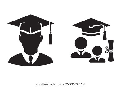 This "Academic Graduation Silhouette Elegant Vector Art Illustration" elegantly captures the spirit of academic achievement with a refined design.