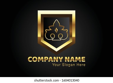 This is the Aceh ornament logo combined with a shield, this gold design is very attractive and unique, this logo can be used for companies, brochures, websites, mugs, stickers, and posters.