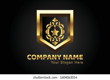 This is the Aceh ornament logo combined with a shield, this gold design is very attractive and unique, this logo can be used for companies, brochures, websites, mugs, stickers, and posters.