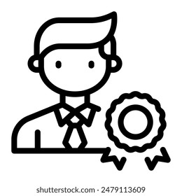Este icono de logro es adecuado para empleado, empleo, trabajador, etc.
