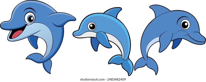 Este es un diseño plano común delfín, diseño de Vector animal con formato eps de alta calidad 
