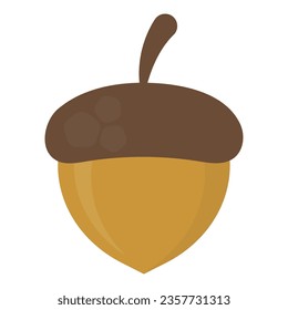 This acorn vector features a simple and modern flat design. With bold colors and clean lines, this vector is perfect for adding a touch of autumn to your projects.