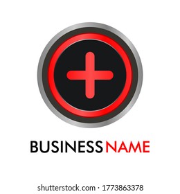 This is addition button logo template illustration