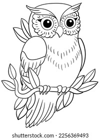 This adorable black-and-white owl silhouette is perfect for children's coloring books. Let their creativity run wild with this fun and engaging activity.