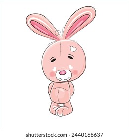 This adorable bunny art showcases a charming rabbit illustration in soft pastel tones. Perfect for adding a touch of sweetness to your designs, this cute bunny with bunny art with eps file