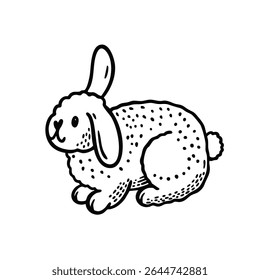 This adorable handdrawn illustration of a bunny rabbit is simply perfect for all your spring and Easter projects