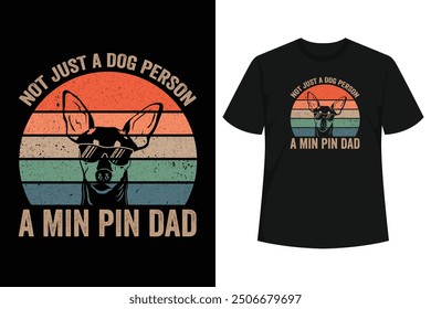 This adorable Miniature Pinscher dog design is perfect for a dog dad, dog mom, family puppy picture, young animal lover, men, women, girl, or mom! Perfect on Christmas, Mother's Day, or 