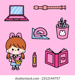 This adorable vector sticker features a cute and charming character that is sure to bring a smile to anyone's face. The character is expertly designed with a combination of vibrant colors, soft lines