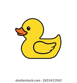 This adorable yellow rubber duck is perfect for bath time fun. A charming symbol of childhood playfulness, ideal for decorations or children's toys.