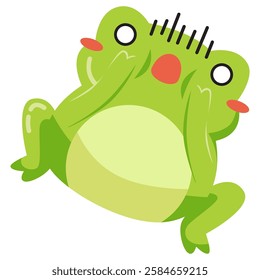 This afraid green frog illustration is suitable for cute frog stickers etc