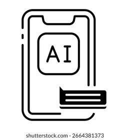 Este ícone do AI Assistant é adequado para Inteligência Artificial, Chatbot, etc