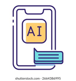 Este ícone do AI Assistant é adequado para Inteligência Artificial, Chatbot, etc