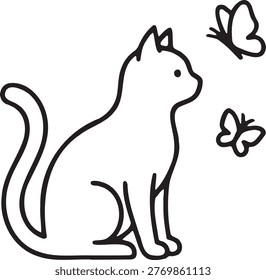 This is an ai generated detailed scene of a curious domestic cat observing nature in a garden.