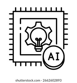 Este ícone AI Inovação é adequado para Inteligência Artificial, Chatbot, etc