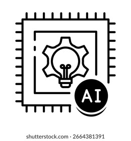 Este icono de innovación de IA es adecuado para inteligencia artificial, chatbot, etc