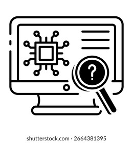 Este ícone AI Research é adequado para inteligência artificial, Chatbot, etc