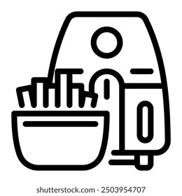This Air Fryer icon is suitable for kitchen appliance, kitchen, cookware, etc.