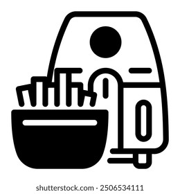 This Air Fryer icon is suitable for kitchen appliance, kitchen, cookware, etc.