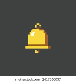 this alarm bell icon in pixel art with simple color and black background ,this item good for presentations, stickers, icons, t shirt design,game asset,logo and your project.