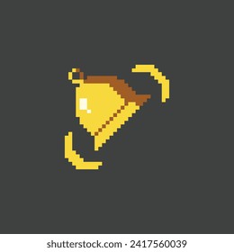 this alarm bell icon in pixel art with simple color and black background ,this item good for presentations, stickers, icons, t shirt design,game asset,logo and your project.