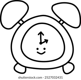 This alarm clock doodle is ideal for sleep related content, time management guides, or morning routine designs. 