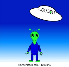This is a alien and a UFO.