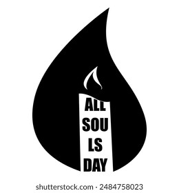 This all souls day vector silhouette design on white background is perfect for posters, clothing.