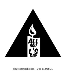 This all souls day vector silhouette design on white background is perfect for posters, clothing.