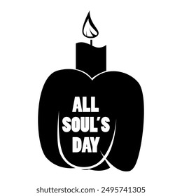 This all souls day vector silhouette design on white background is perfect for posters, clothing.