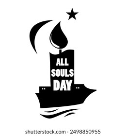 This all souls day vector silhouette design on white background is perfect for posters, clothing.