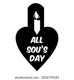 This all souls day vector silhouette design on white background is perfect for posters, clothing.