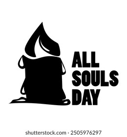 This all souls day vector silhouette design on white background is perfect for posters, clothing.